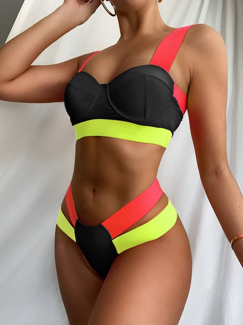 Patchwork Sexy Swimwear