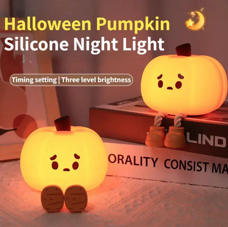 Cute Silicone Halloween Pumpkin Night Light