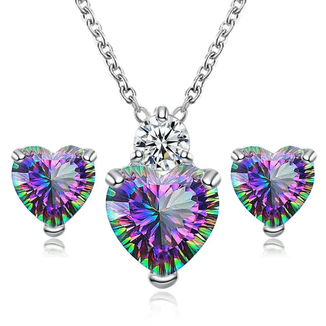 Heart Crystal Jewelry Set