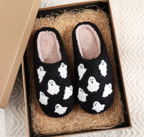 Halloween Ghost Cotton Slippers Home Flat