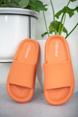 Orange Slide-On Sandals