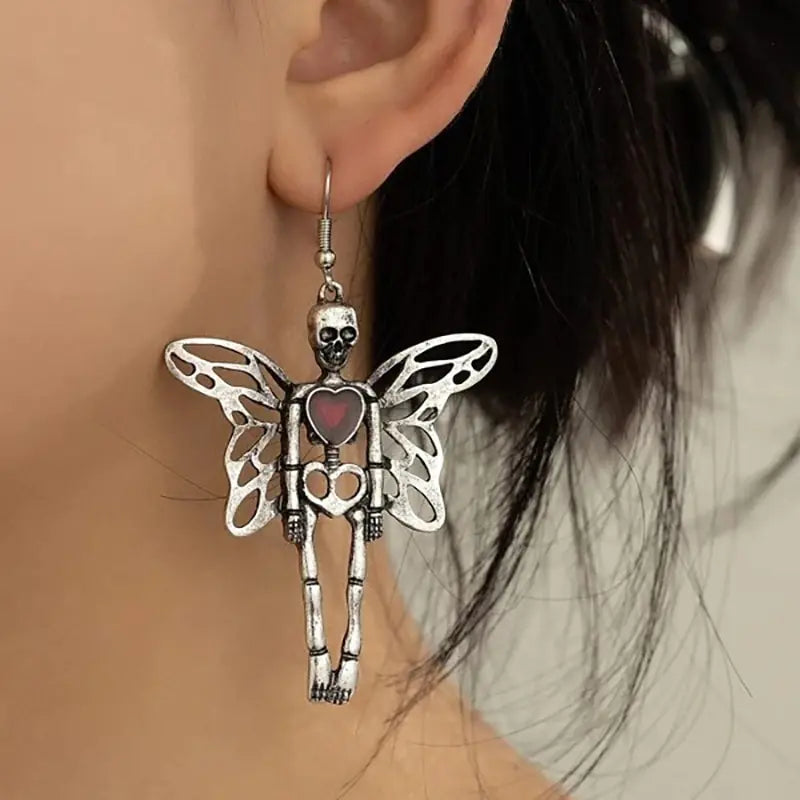 Ghostly Skull Earrings: Halloween Fashion