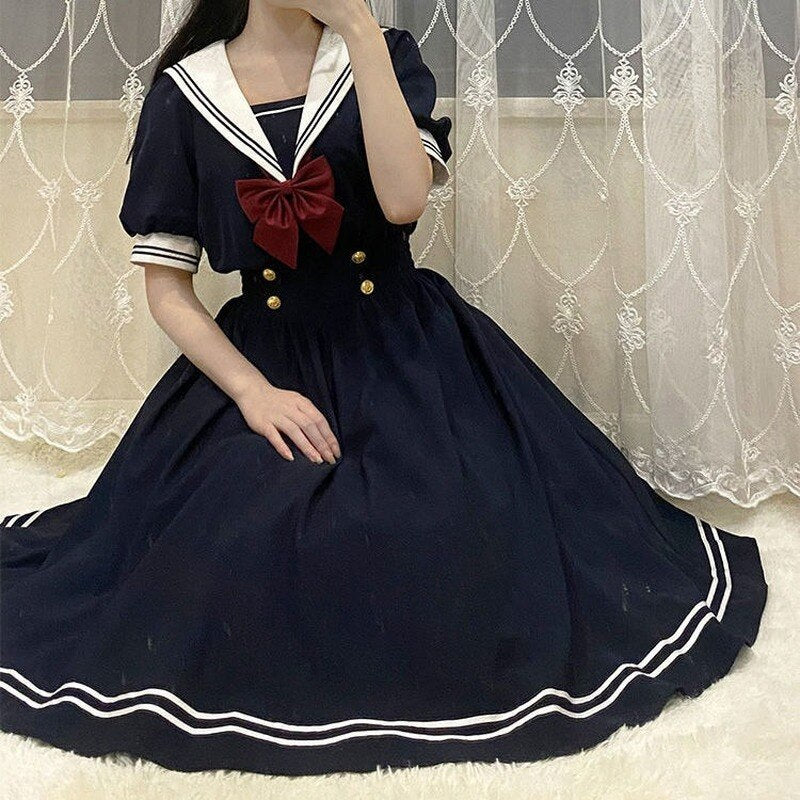 Preppy Chic Sailor Collar Dress