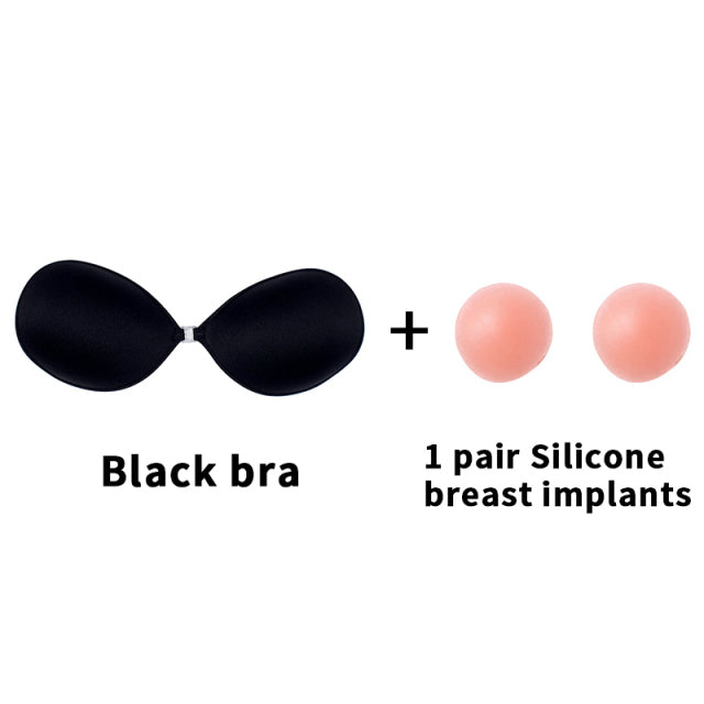 Sexy Sujetador Women&#39;s bra Invisible Push Up Bra Self-Adhesive Silicone Seamless Front Closure Sticky Backless Strapless Bra