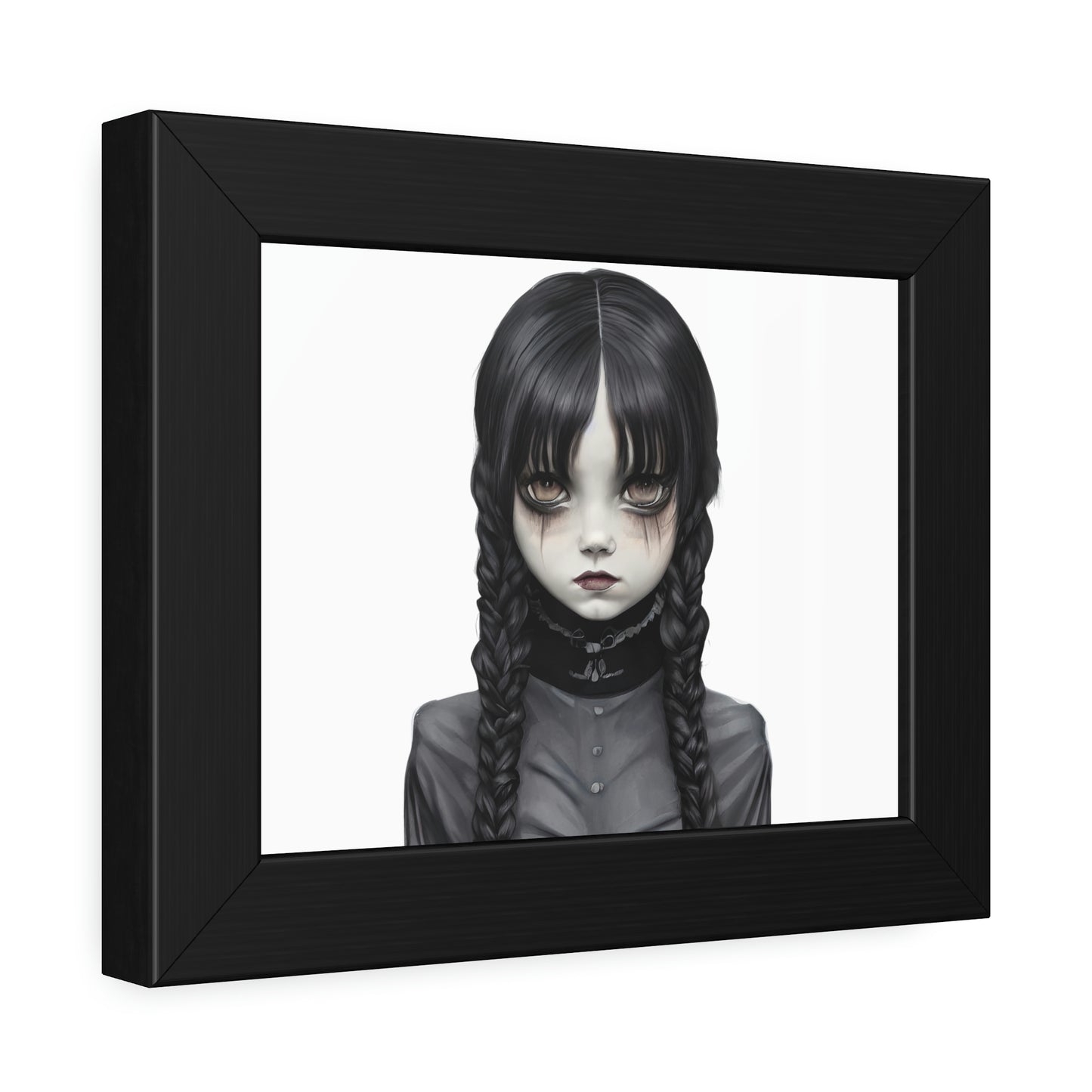 Framed Paper Posters of Presence Graphic of Wednesday Addams