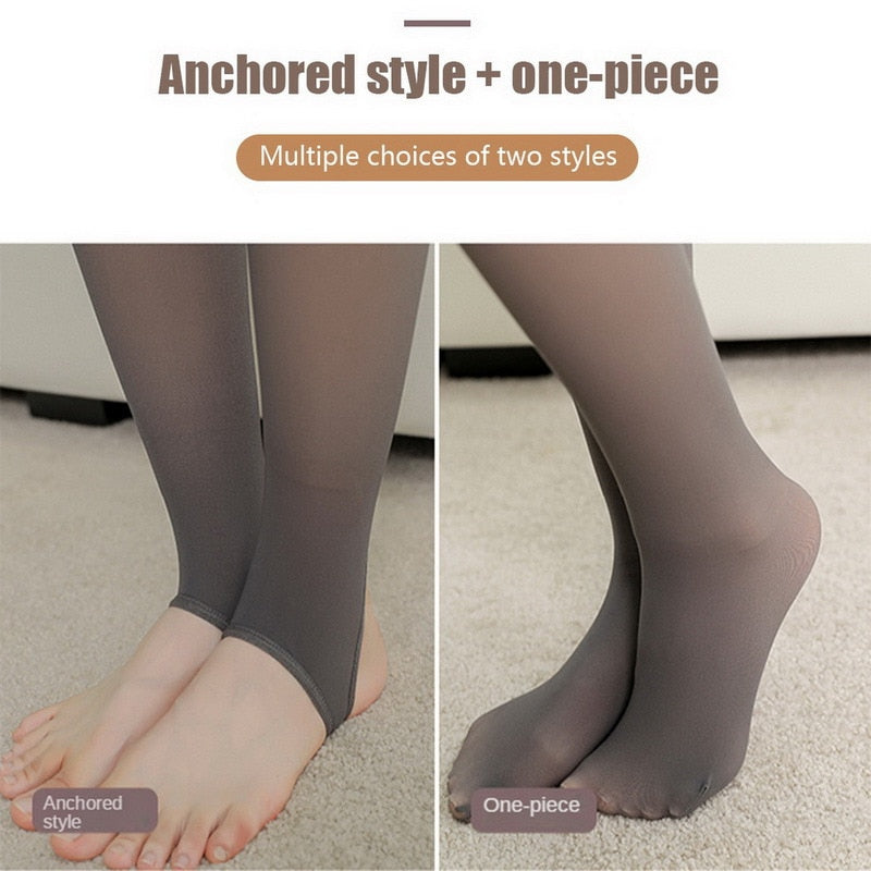 Fleece Lined Thermal Fake Pantyhose