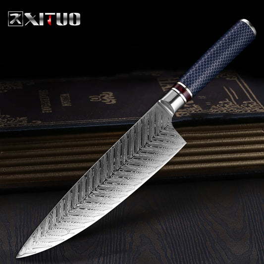 Chef Knife Damascus Steel VG 10 - izzeboutique (Private Listing)