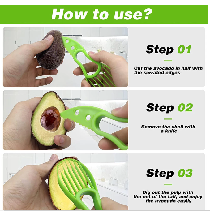 3 In 1 Avocado Slicer Shea Corer Butter Fruit