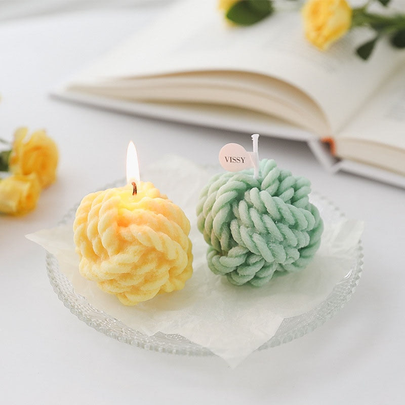 Creative Handmade Wool Ball Candle