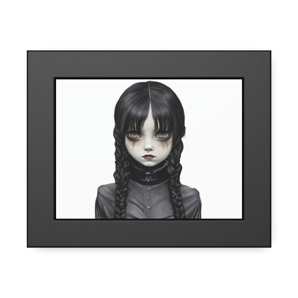 Framed Paper Posters of Presence Graphic of Wednesday Addams