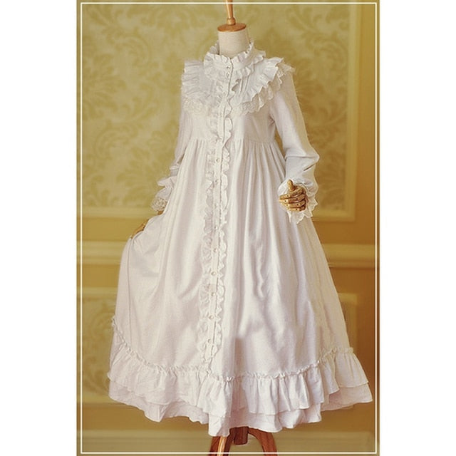 Elegant Long Sleeve Ruffle Lace Pleated Dress