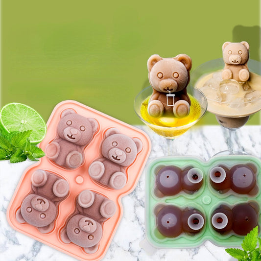 4 Grid Bear Silicone Ice Tray